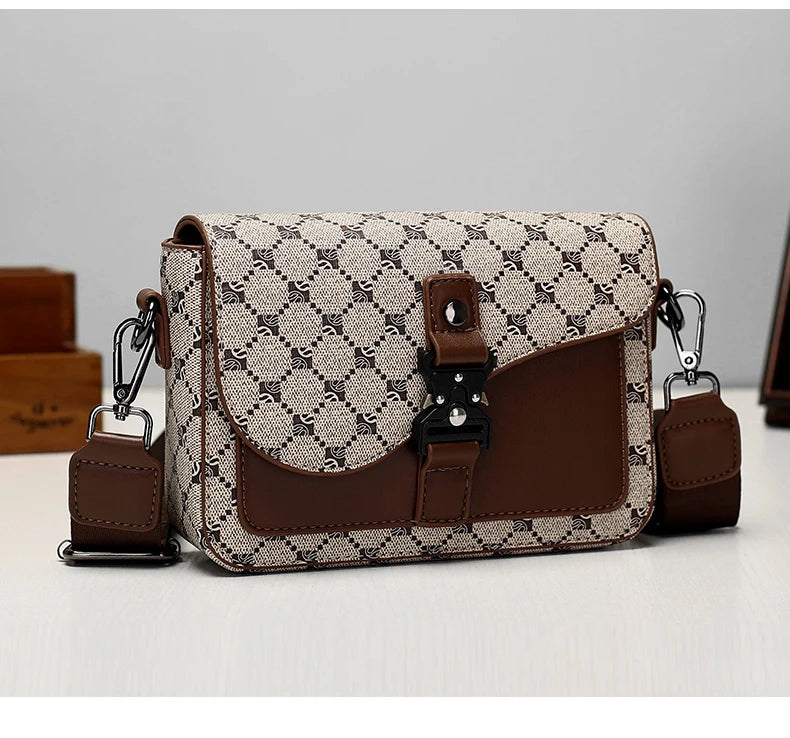 High-End Casual Shoulder Bag for Commuting Business Waterproof Daily Sling Bag Fashionable Jacquard Pattern Men's Crossbody Bag