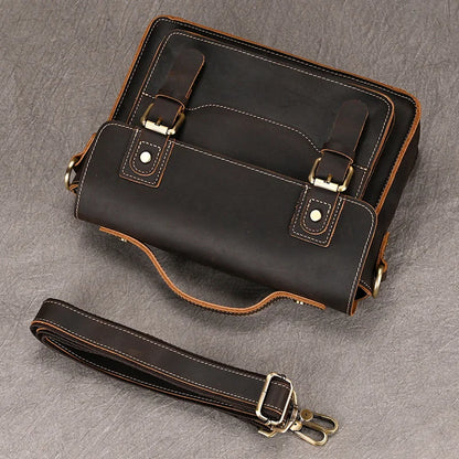 Luufan Crazy Horse Leather Men's Shoulder Bag Vintage Messenger Bags Men Male Small Travel Crossbody Bags Man Handbag Sling Bag