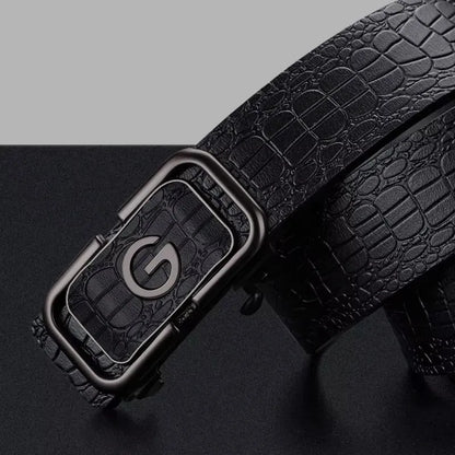 PAUL HUEMAN Stylish Men's PU Leather Belt - Fashion Belts  Business Automatic Buckle