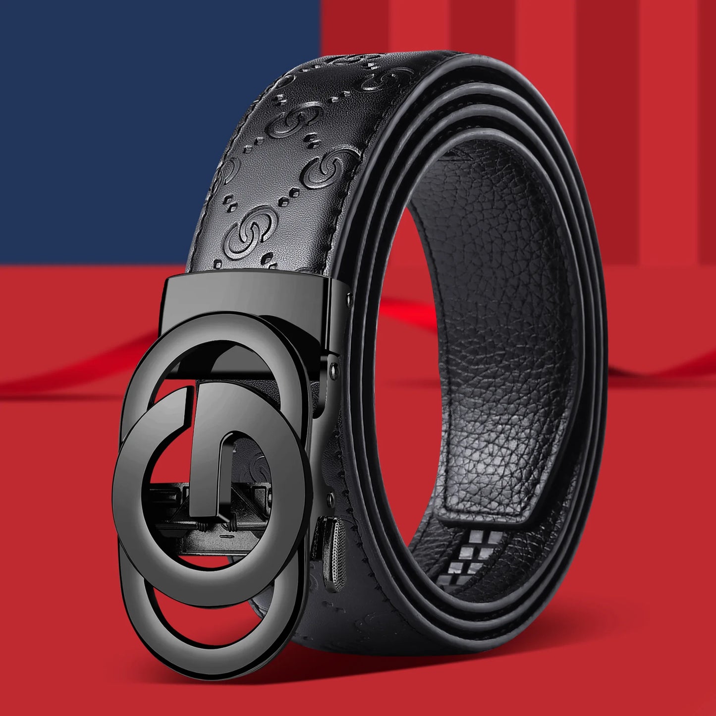 Fashion Business Men'S Belt Genuine Luxury Brand Metal Buckle Belt High-Quality PU Leather Soft Belt With Cargo Pants Jeans