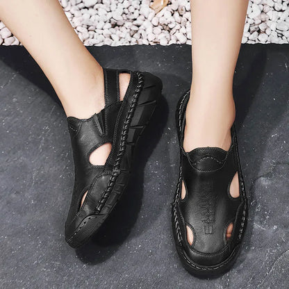 Hot-selling Summer Men's Sandals New Leather Roman Sandals Slippers Outdoor Beach Shoes Male Flip Flops Water Trekking Sandals