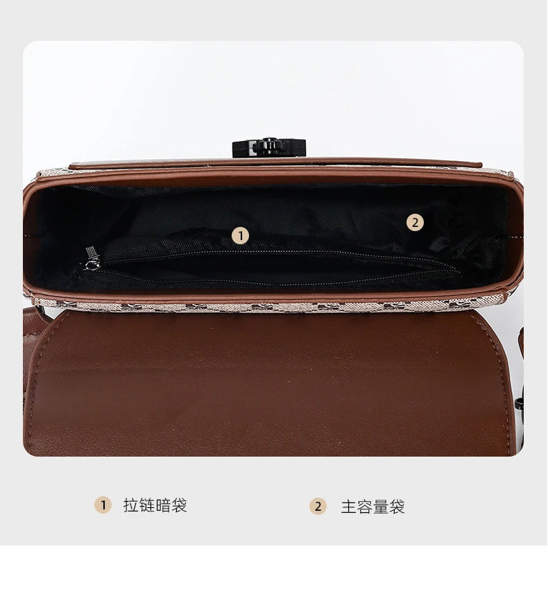 High-End Casual Shoulder Bag for Commuting Business Waterproof Daily Sling Bag Fashionable Jacquard Pattern Men's Crossbody Bag