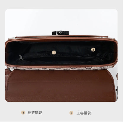 High-End Casual Shoulder Bag for Commuting Business Waterproof Daily Sling Bag Fashionable Jacquard Pattern Men's Crossbody Bag