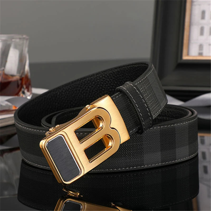 New Wide 34mm Luxury Vintage Designer B Belt Buckle Men High Quality Women Genuine Real Leather Dress Strap Male Belt for Jeans