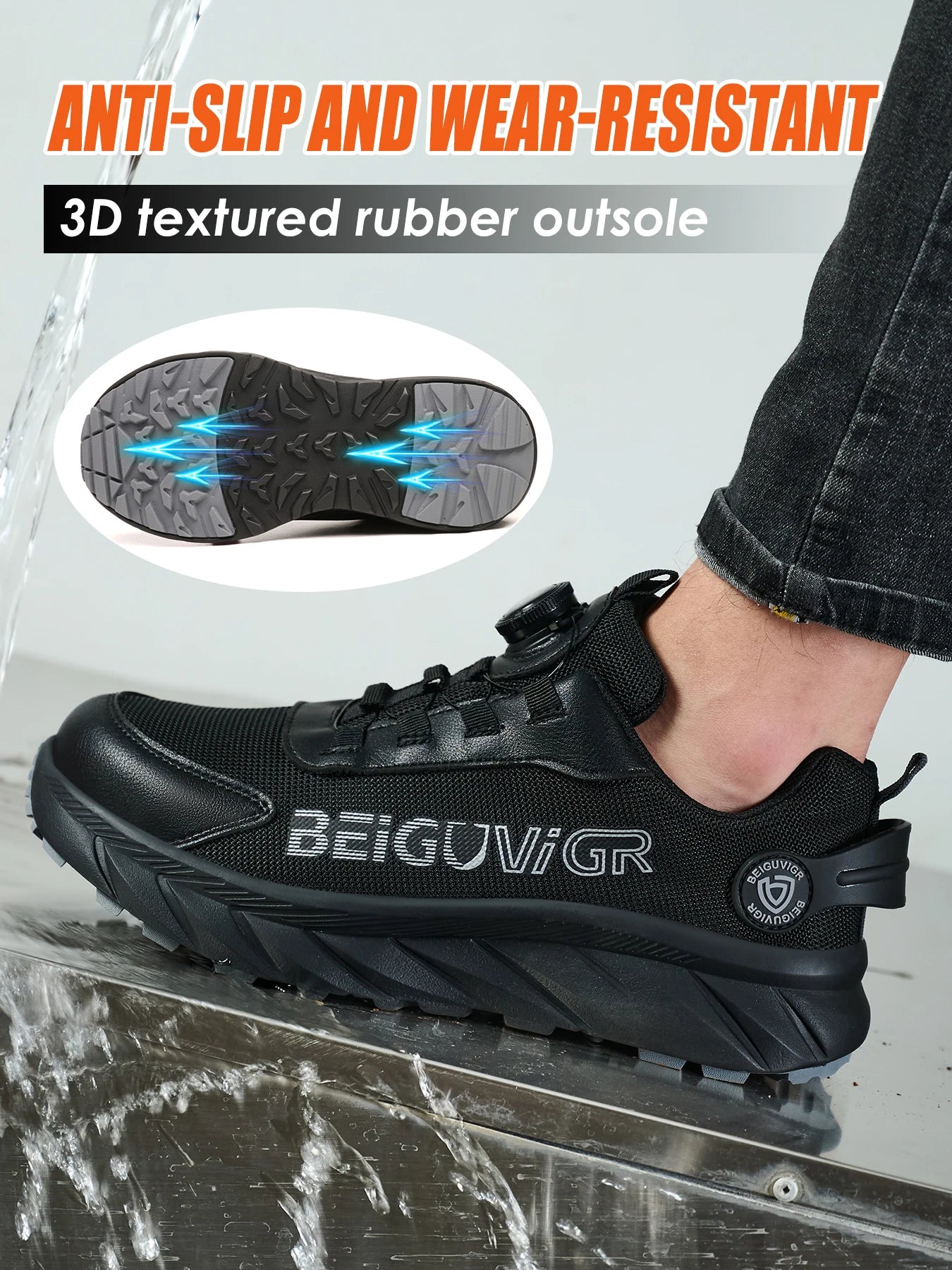 Rubber-Padded Anti-Slip, Impact-Resistant, Puncture-Resistant Safety Shoes