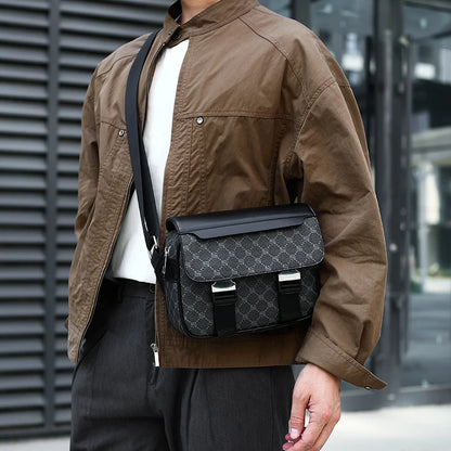 2026 New Design Shoulder Bag Men Crossbody Bag Fashion Business PU Leather Chest Bag Male Mobile Phone Bag Purses Handbags