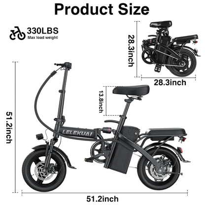 Electric Bike for Adults and Teens, 520W-1200W Motor, 20-28MPH, 32 Miles Range, 48V 10Ah Battery, 3-Level Pedal, Customized