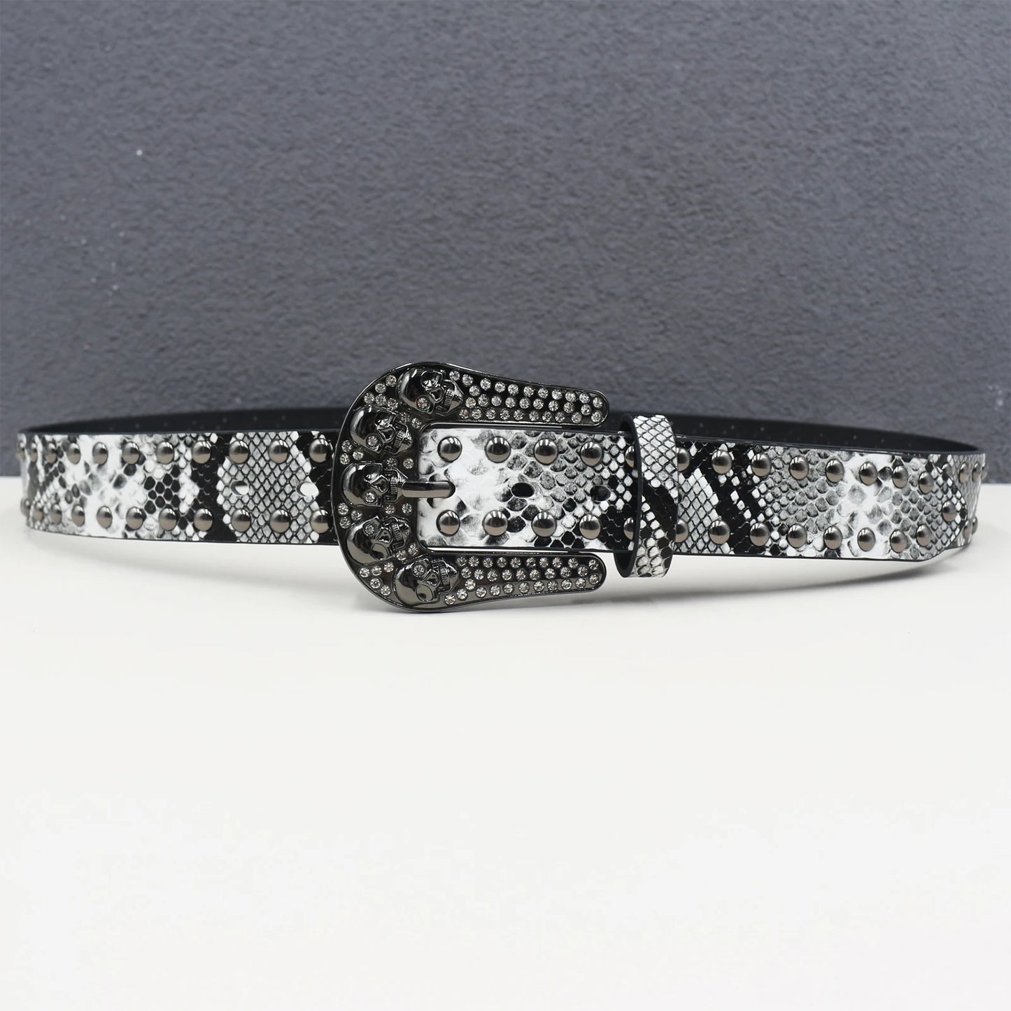 Pyramid Fashion Rivet Belt Snake Cat Paw Skull  Men&Women's Studded Belt Punk Rock With Pin Buckle Drop Shipping Black