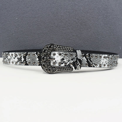 Pyramid Fashion Rivet Belt Snake Cat Paw Skull  Men&Women's Studded Belt Punk Rock With Pin Buckle Drop Shipping Black