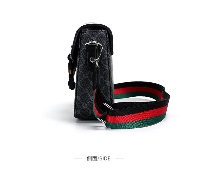 Luxury Plaid Crossbody Bags Men Fashion Buckle Flap Men's Crossbody Bag Casual Shoulder Bag Male Waterproof Business Sling Bags