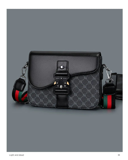 Luxury Plaid Crossbody Bags Men Fashion Buckle Flap Men's Crossbody Bag Casual Shoulder Bag Male Waterproof Business Sling Bags
