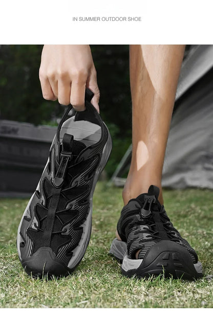 Water-wading quick-drying Baotou Sandals for men 2026 new summer soft soles wearing lightweight non-slip beach shoes for men 46