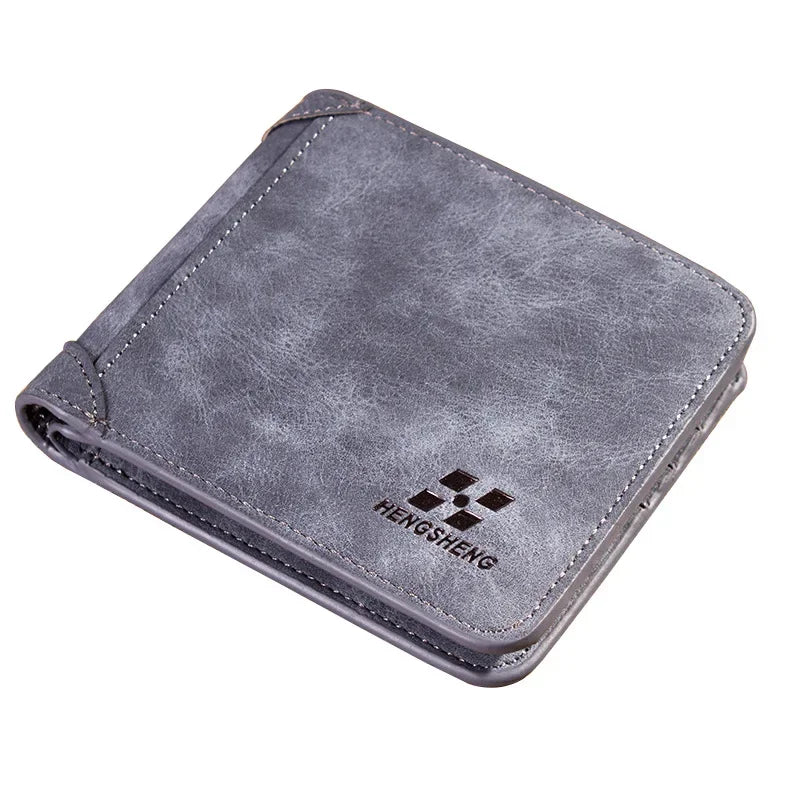 Men's Wallet Leather Billfold Slim Hipster Cowhide Credit Card/ID Holders Inserts Coin Purses Luxury Business Foldable Wallet