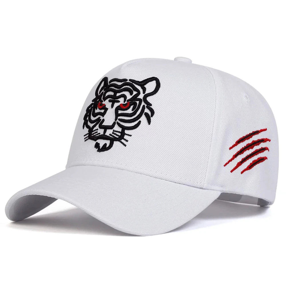 Unisex Tiger Head Embroidery Baseball Caps Spring and Autumn Outdoor Adjustable Casual Hats Sunscreen Hat