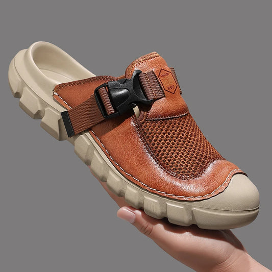 Summer Men Sandals Genuine Leather Mens Casual Shoes Outdoor Men Leather Sandals for Men Beach Shoes Roman mens Shoes