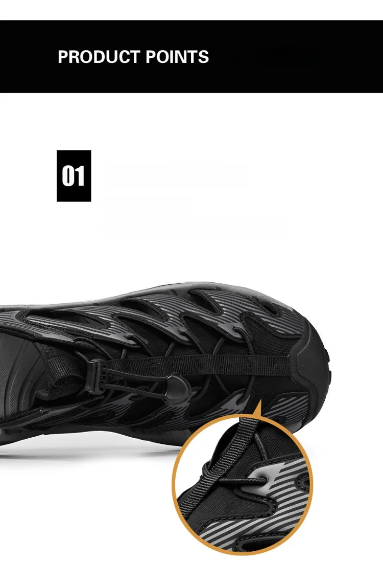 Water-wading quick-drying Baotou Sandals for men 2026 new summer soft soles wearing lightweight non-slip beach shoes for men 46