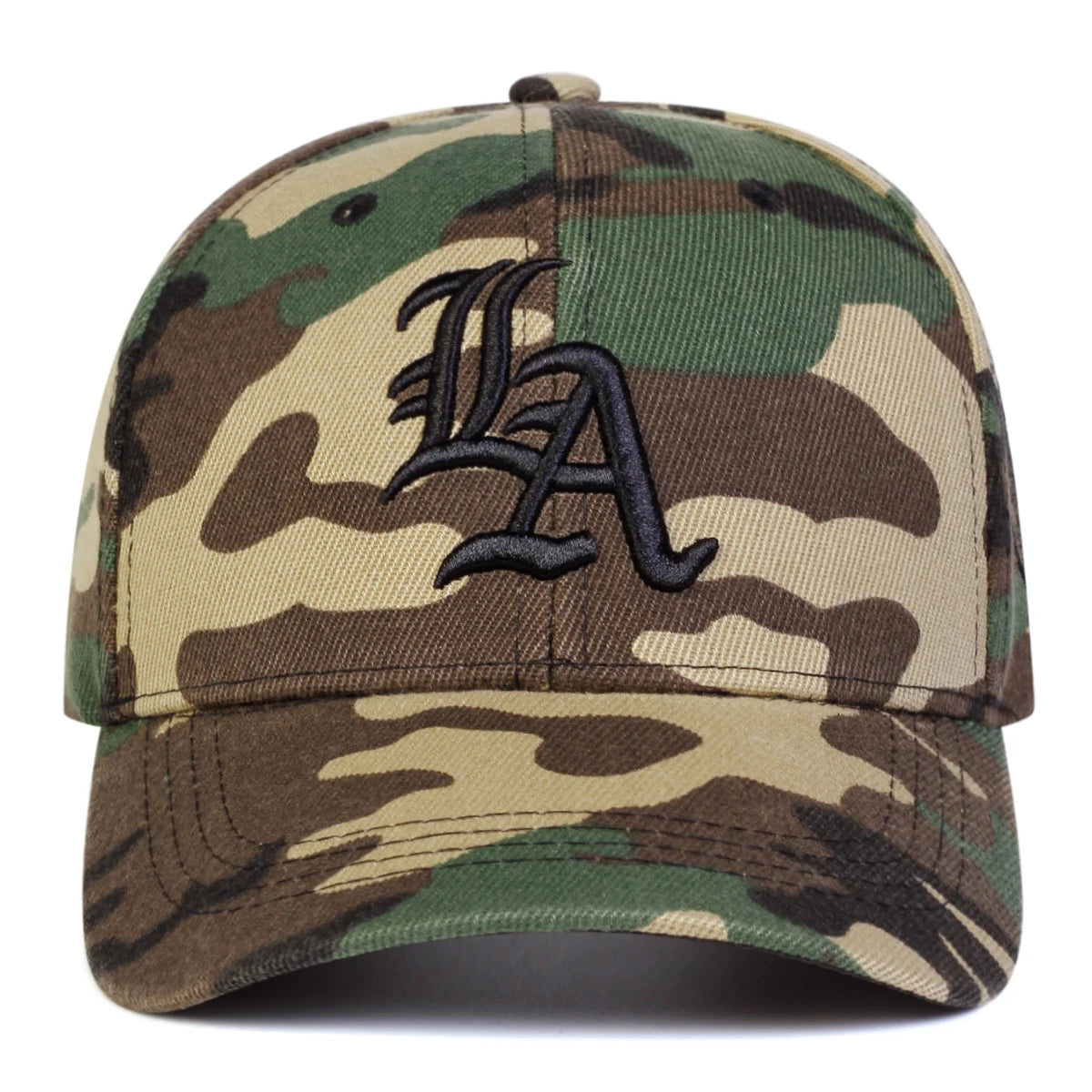 Unisex Gothic LA Embroidery Camouflage Baseball Caps Spring Autumn Outdoor Adjustable Casual Hats Sunscreen Hat Sports Cap