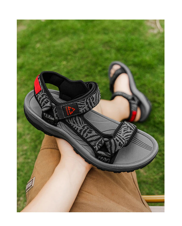 Men's Breathable Open-Toe Summer Sandals Lightweight Soft Sole Casual Beach Shoes for Outdoor Walking Non-Slip Size 40-45