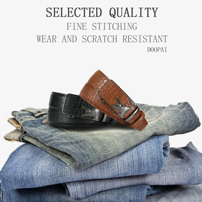 Men's PU Leather Belt Fashion Automatic Buckle Belt for Popular Business High Quality Male Belt