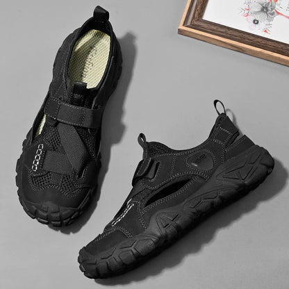 Comfort Men Mesh Sandals Lightweight Summer Shoes Outdoor Quick-Dry Wading Aqua Shoes Non-Slip Travel Beach Flats  Daily Sandals