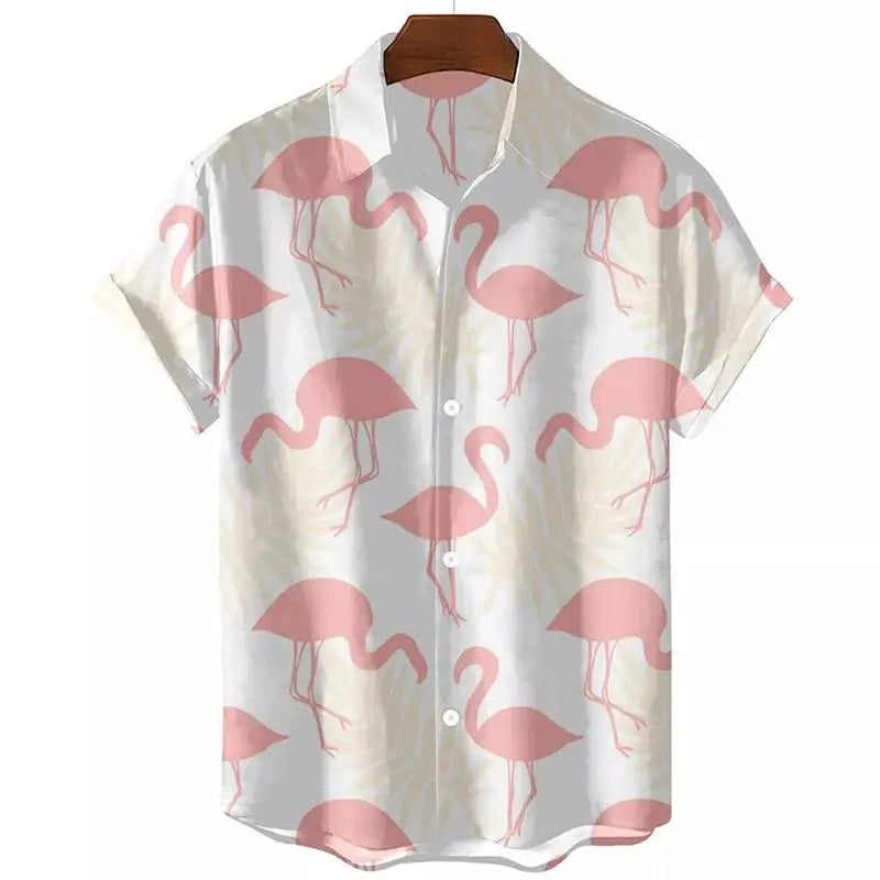 New 3D Oversized Geometric Print Hawaiian Shirt Summer Beach Casual Men's Short-sleeved Top Comfortable Chinese Style