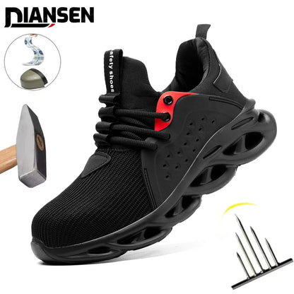 48 Size Unisex Work Safety Shoes Steel Toe Cap Light Breathable Sneaker For Men Anti-smash And Anti-puncture Safety Sneakers