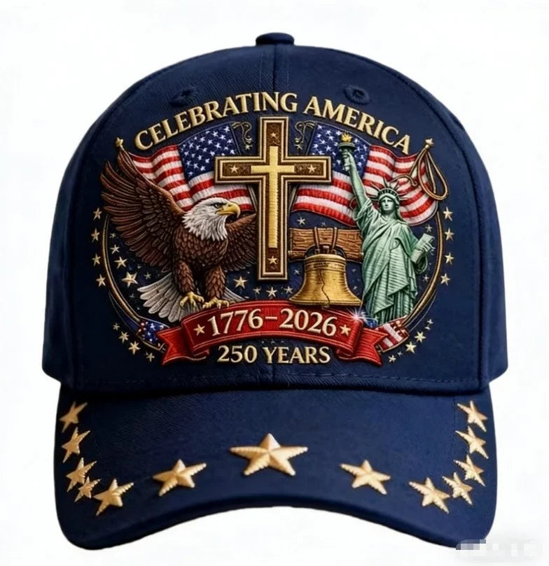 250th Anniversary Patriotic Baseball Caps, Retro Embroidered Adjustable Hats, Independence Day Gifts for History Enthusiasts