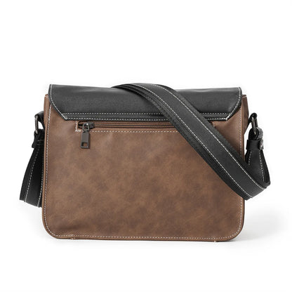 Vintage Men's Crossbody Bags Fashion Brand Design Shoulder Messenger Bag Men Falp Pockets Crossbody Bag Leather Square Satchels
