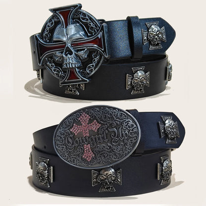 New Rivet Belt Metal Belt Men And Women Punk Hardware Jeans Belt Y2K Belt PU Leather Wide Adjustable Women's Belt Accessories