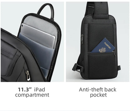 HK Business Crossbody Bag For Men Portable Shoulder Messenger Bags Male Waterproof Travel Short Trip Chest Bag For 11 Inch iPad
