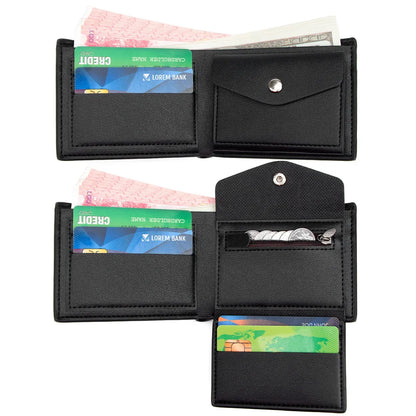 2026 Men's Fashion Retro Business Short Wallet Multi Card Slot Horizontal Portable Pu Leather Men's Wallet Card Holder Best Gift