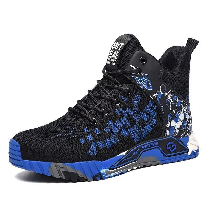 High Top Safety Shoes Men Anti Smashing Anti Puncture Work Shoes Men Work Safety Boots Men's Fashion Security Protective Boots