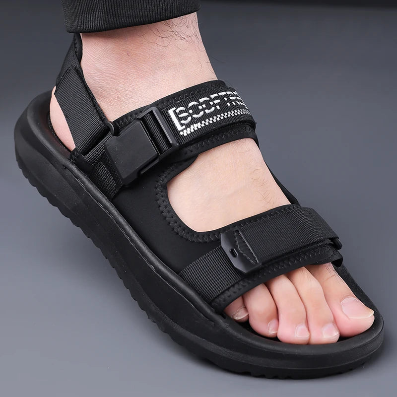 Men's Roman Sandals Summer Outdoor Sports Slip-On Shoes Anti-Slip Breathable Soft Bottom Casual Beach Shoes-WC20258