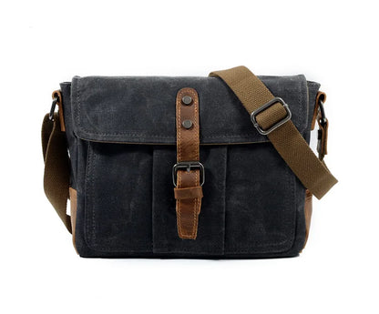 Retro crossbody bag casual canvas shoulder bag simple men's crossbody bag water-resistant men's bag horizontal Crossbody bag