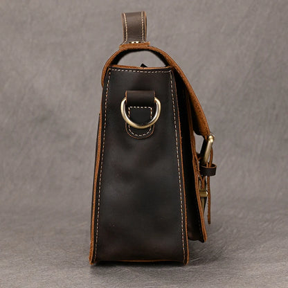 Luufan Crazy Horse Leather Men's Shoulder Bag Vintage Messenger Bags Men Male Small Travel Crossbody Bags Man Handbag Sling Bag