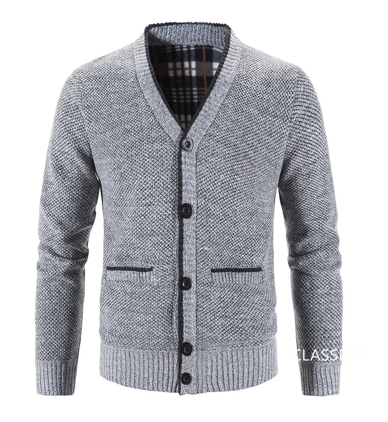 New Autumn Men V-neck Business Cardigans Sweatercoats Winter Warm Cardigan Sweaters Male Casual Cardigans Slim Fit Sweaters 4XL