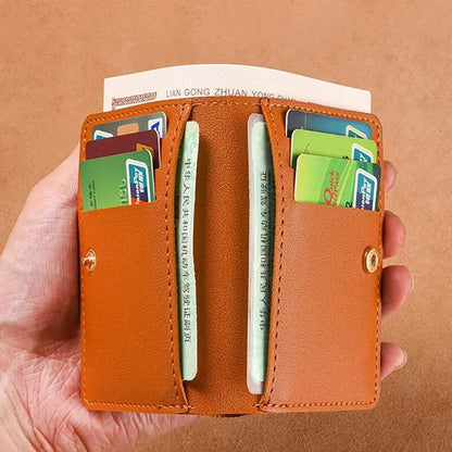 Men's small artificial leather wallet, simple women's wallet, stylish ultra-thin credit card wallet, coin wallet