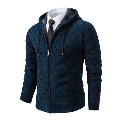 Winter plus velvet padded cardigan sweater men's sweater warm coat