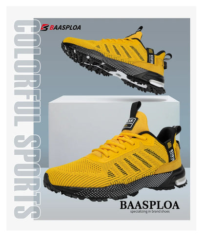 Baasploa Men Running Shoes Lightweight Breathable Jogging Sport Shoes Male Lace-up Fashion Comfort Casual Sneakers Non-slip