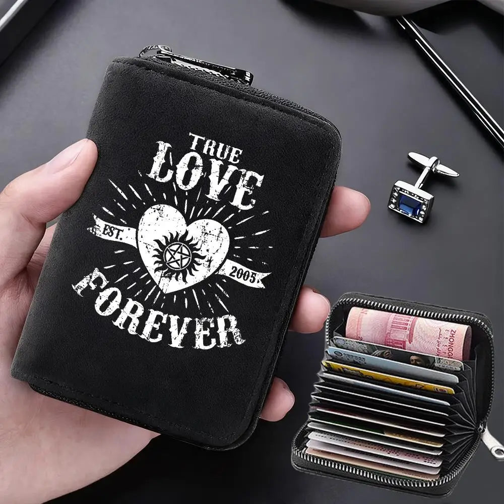 Supernatural Multifunctional Card Bag 11 Cards Slot Credit Card Holder Anti Demagnetization Wallets Cover Zipper Wallet for Men