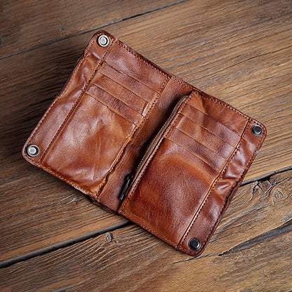 GURO High Quality Men Genuine Leather Wallet Vintage Bifold Money Clip Credit Card Holder Luxury Design with Zipper Coin Pocket