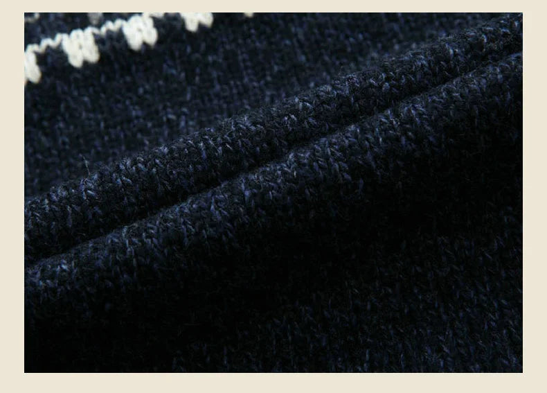 Men's Fair Isle Knitted Cardigan Full-Zip Nordic Pattern Thick Knitwear Multi-Color High-Neck Sweater Jacket for Winter