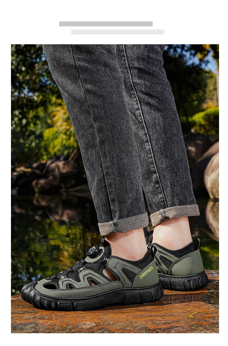 New Arrival Summer Men Sandals PU Leather Mens Casual Shoes Outdoor Beach Shoes Hollow Out Male Roman Shoes Leisure Walk Sandaly