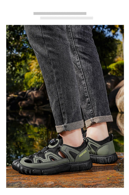 New Arrival Summer Men Sandals PU Leather Mens Casual Shoes Outdoor Beach Shoes Hollow Out Male Roman Shoes Leisure Walk Sandaly