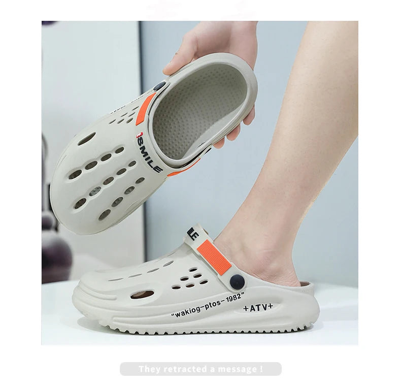Classic Summer Clogs Men Slippers Breathable Garden Shoes Outdoor Comforty Beach Slippers Home Slippers Antiskid Slippers