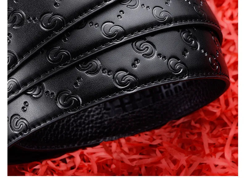 Fashion Business Men'S Belt Genuine Luxury Brand Metal Buckle Belt High-Quality PU Leather Soft Belt With Cargo Pants Jeans