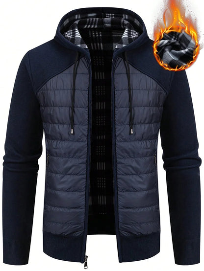 Big Size Men's Casual Full Zip Sweaters Knitted Cardigan with Hood Autumn Winter Male Clothing