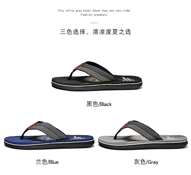 Men's Cotton Slippers Comfortable Breathable Home Footwear Soft Slip On Summer Sandals