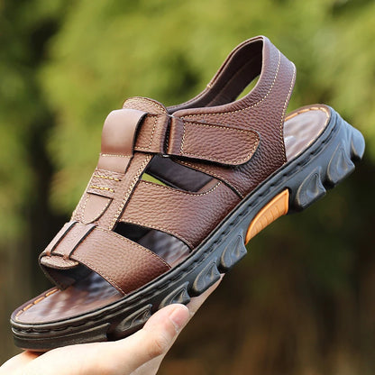Men's Casual Outdoor Sandals with Adjustable Straps and Non-Slip Sole for Summer Beach Walks, Hiking Trails, and Daily Wear, Per