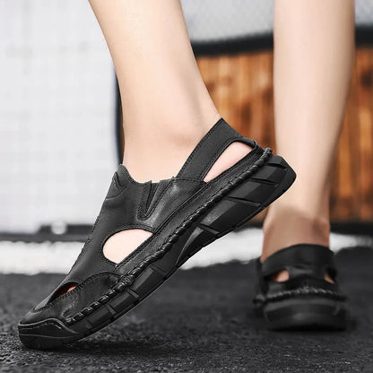 Hot-selling Summer Men's Sandals New Leather Roman Sandals Slippers Outdoor Beach Shoes Male Flip Flops Water Trekking Sandals